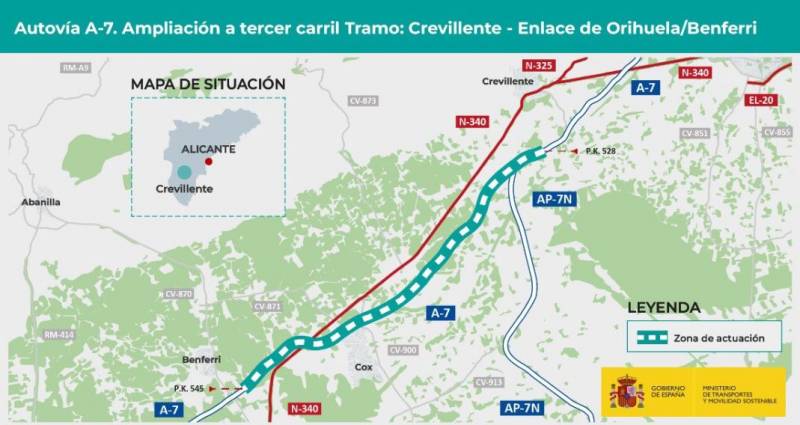 Major road expansion on A-7 near Alicante