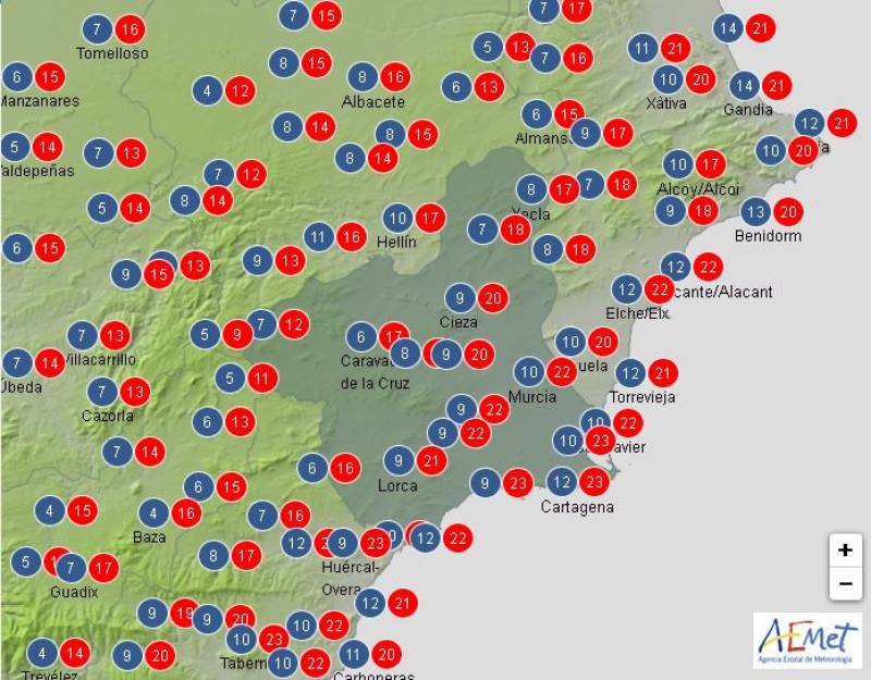 Temperatures hit 23 degrees: Murcia weather forecast January 6-9