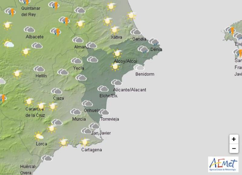 Mix of rain and mild temperatures: Alicante weather forecast Jan 6-9