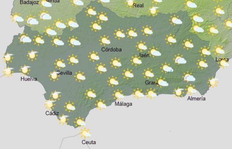 Andalucía weekend weather forecast May 15–18: Sunshine dominates, with a few showers in the east