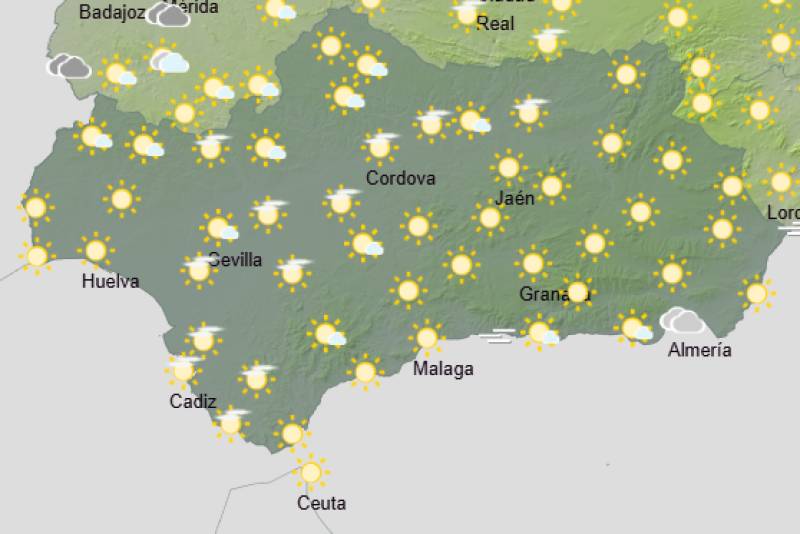 Andalucía weekly weather forecast December 8-11: Tranquil start, turning cooler and cloudier midweek