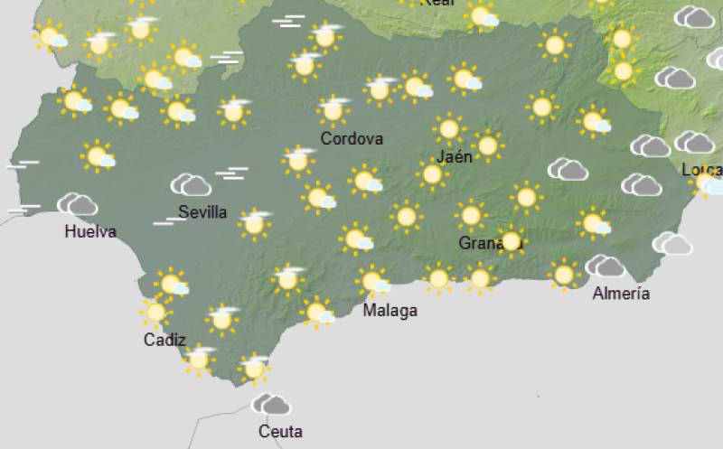 Andalucía weekend weather forecast December 18-21: Cloudy skies, some rain and breezy Atlantic fronts