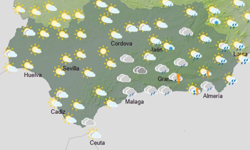 Andalucía weekend weather forecast January 15-18: Cooler, cloudier and some rain 