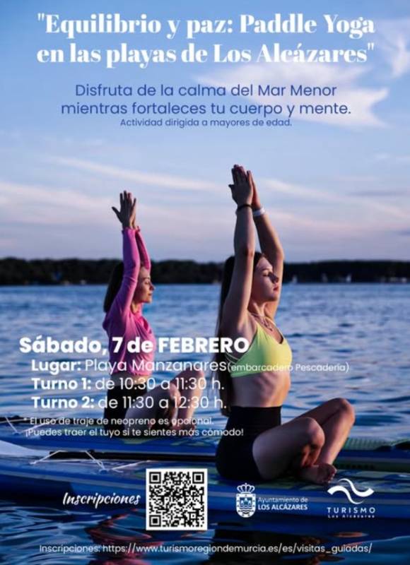 February 7 Free paddle yoga sessions in Los Alcázares 