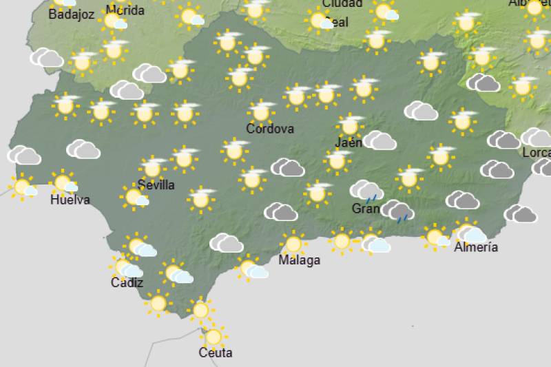 Andalucía weekly weather forecast March 23-26: Sunshine, light clouds and strengthening easterly winds
