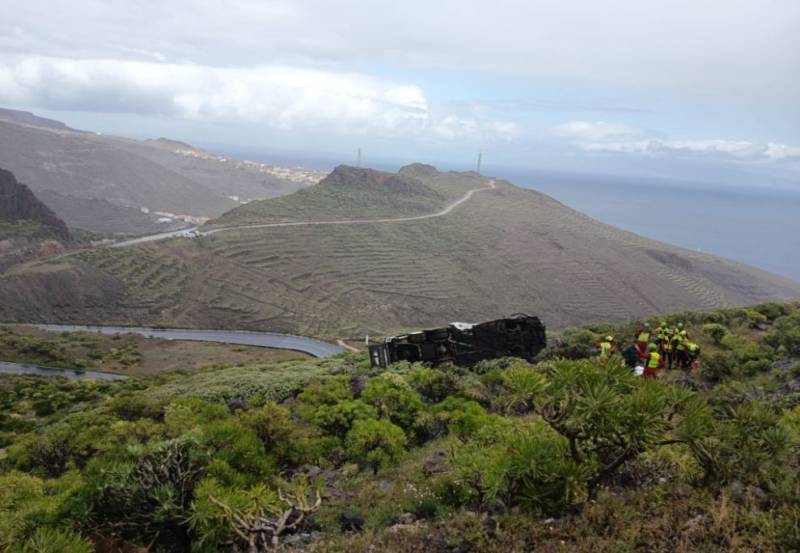 One dead and 27 injured after bus full of British tourists crashes in Canary Islands