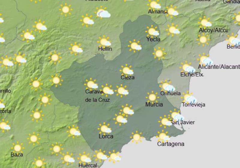 Temperatures top 30 degrees as Murcia approaches summer heat: May 18-21 weather forecast