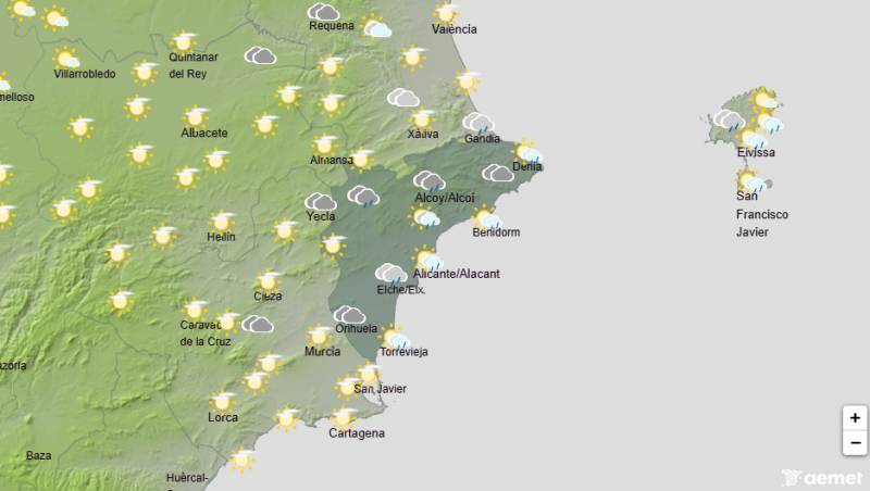 Cloudy skies and possible showers before temperatures rise again: Alicante weekend weather July 2-5