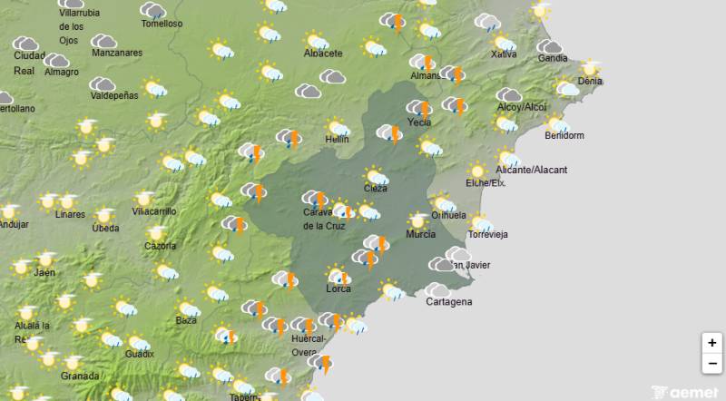 Murcia weekend weather October 1-4: Heavy rain and storms bring cooler temperatures